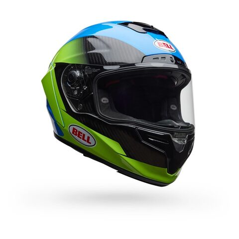 Bell Race Star Flex DLX Corsa Helmet Black/Hi-Viz Yellow/Blue / XL [Open Box]