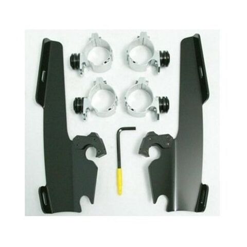 Memphis Shades Fats / Slim / Batwing Trigger-Lock Mount Kit For Harley Softail 1986-2017 w/o OEM light bar / Blac... [Previously Installed]