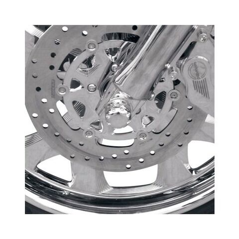 Covingtons Dimpled Front Axle Caps For Harley Touring / Softail 2007-2026 Chrome [Open Box]