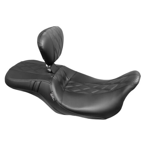 Le Pera Outcast GT 2-Up Seat For Harley Touring 2008-2025 Perforated Diamond Stitch Inlay W/ Driver B... [Open Box]