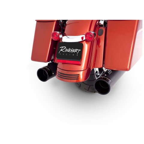 Rinehart 4" Slip-On Mufflers For Harley Touring 2017-2026 Black End Caps / Black Mufflers [Open Box]
