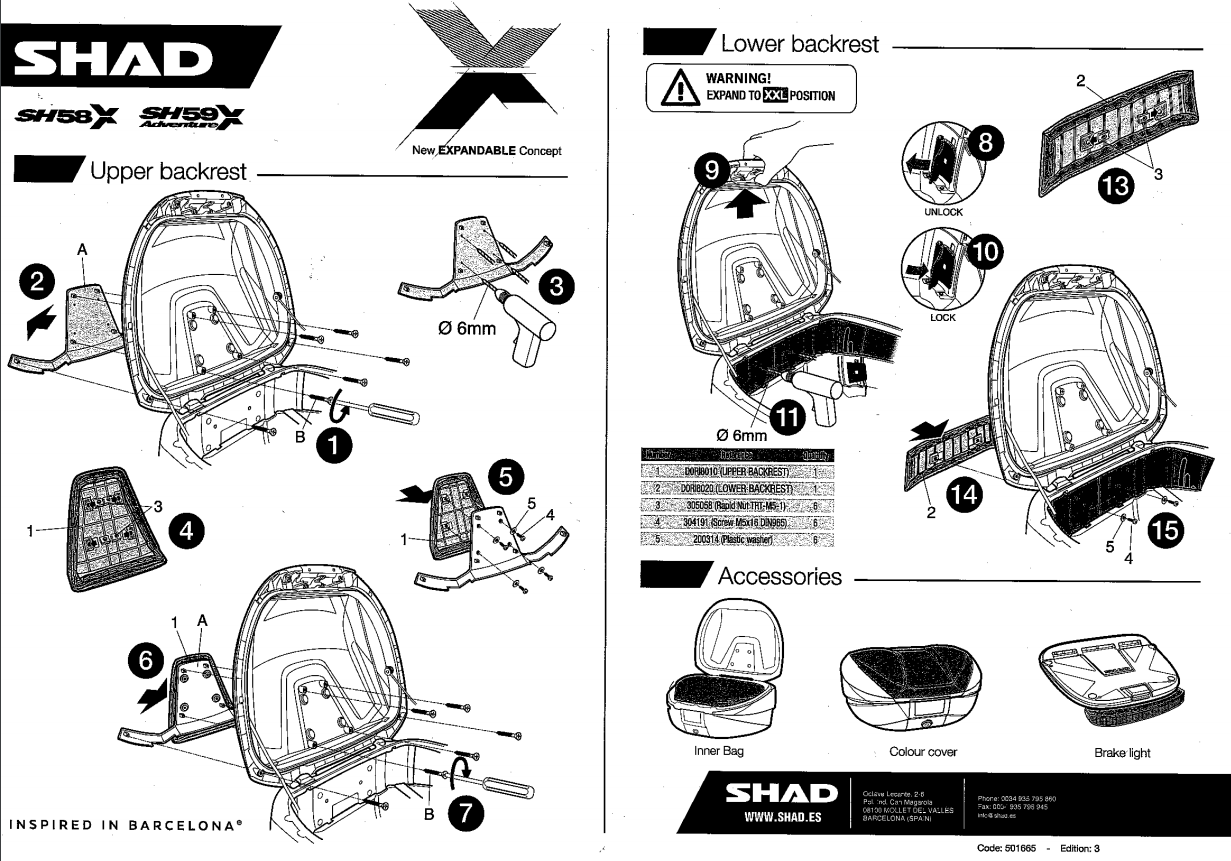 Top case moto SHAD SH59X EXPANDABLE ALUMINIUM - Streetmotorbike