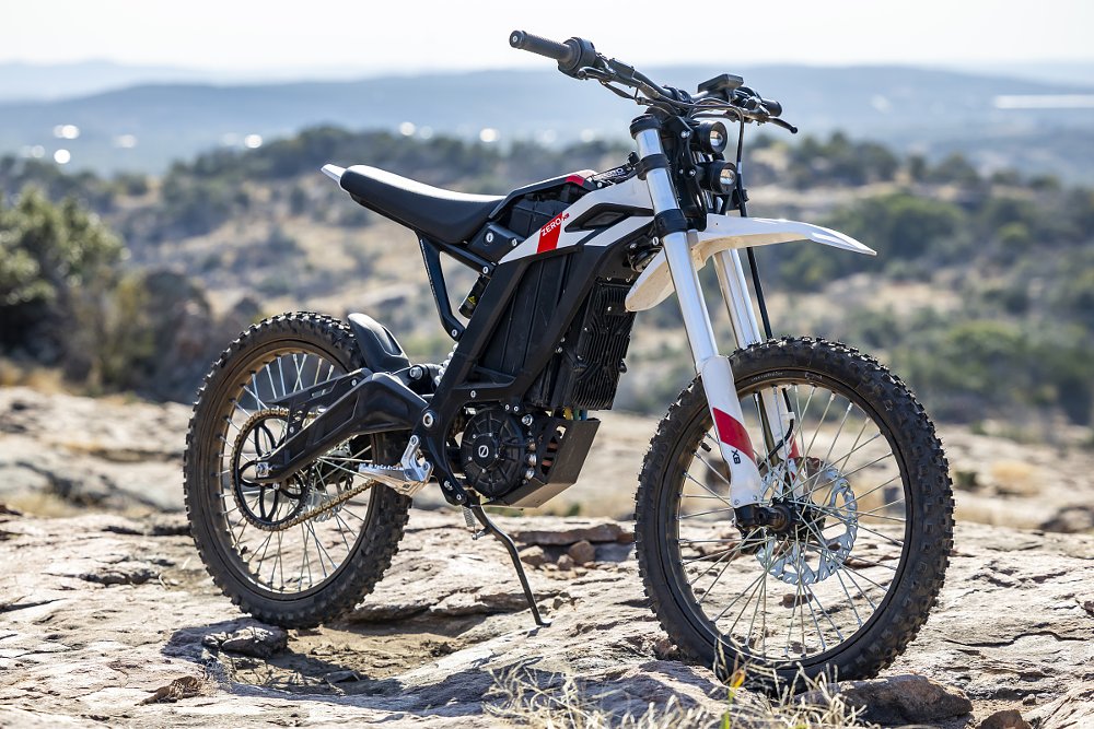 side view of the smaller Zero XB parked in an off-road riding area