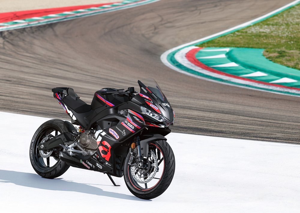 Aprilia RS 457 GP Replica parked beside a race track