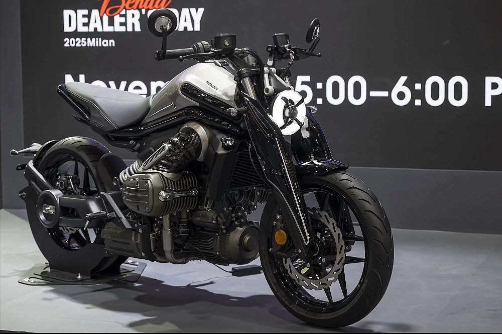 The P-51 concept showcased at Benda's EICMA 2025 exhibit.