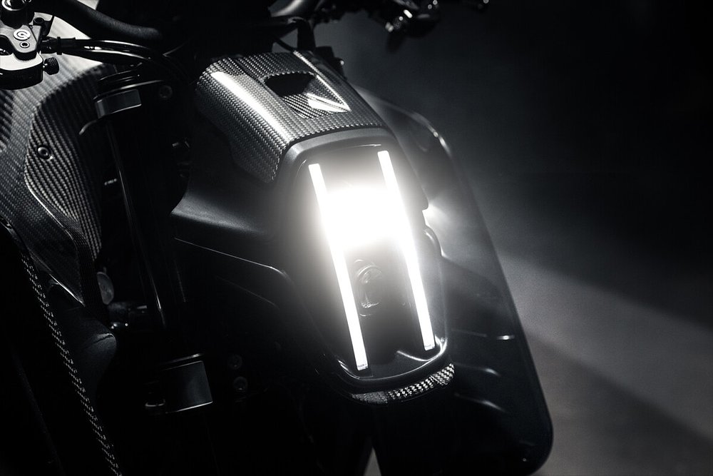 A close-up of the Brabus 1400 R's LED headlight.