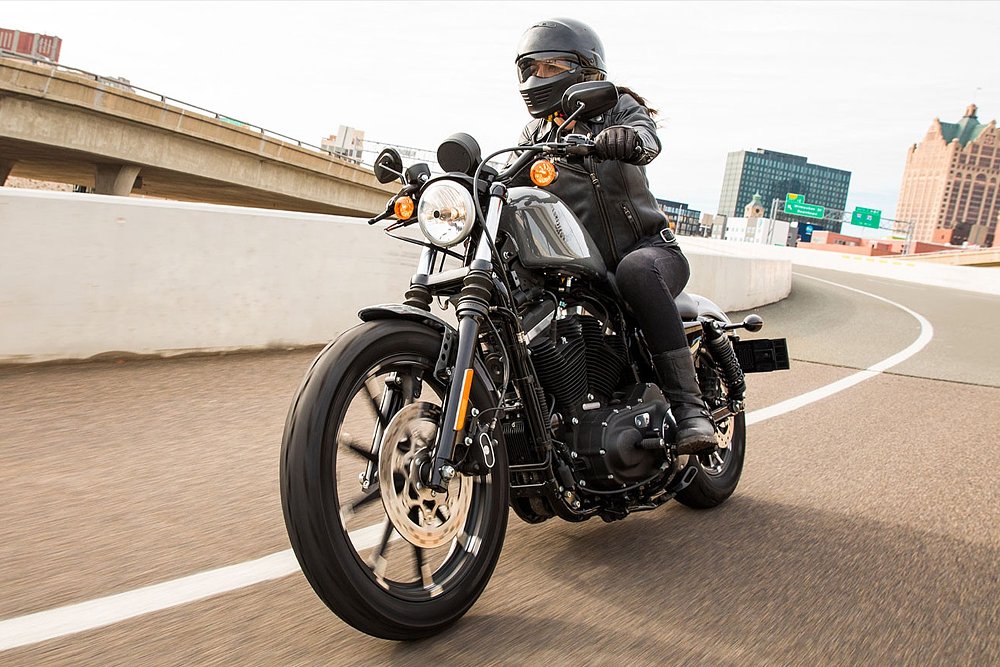 rider on a Harley-Davidson Sportster Iron 883