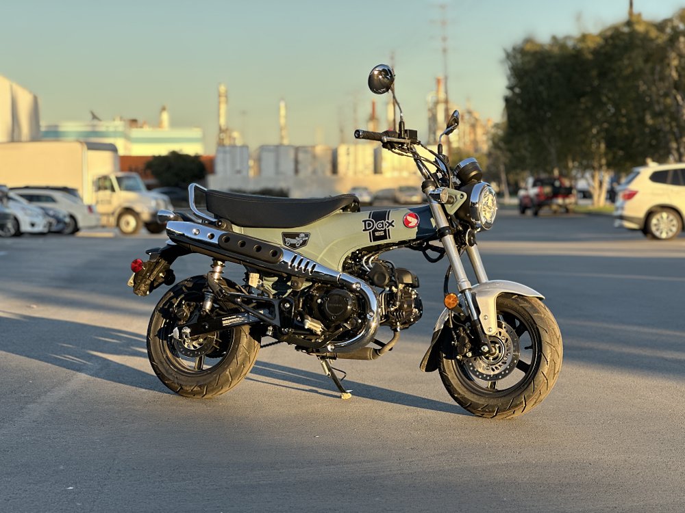 2025 Honda Dax 125 parked in a parking lot.