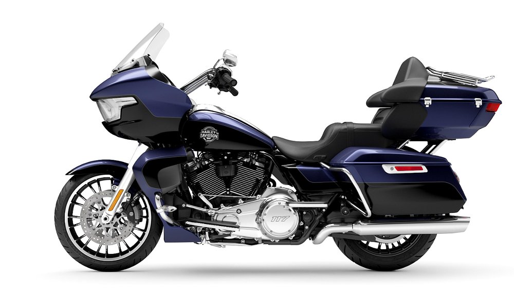 studio photo of the purple and black Road Glide