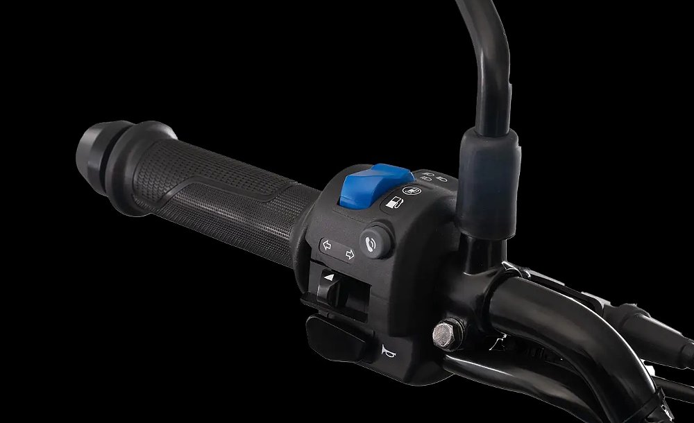 studio photo of the left switchgear on the Bajaj Freedom