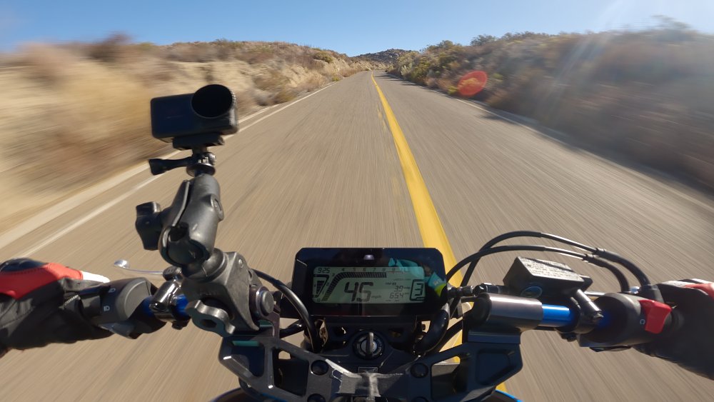 On-board image from a Honda Grom competing in the San Pedro Martir Hill Climb.