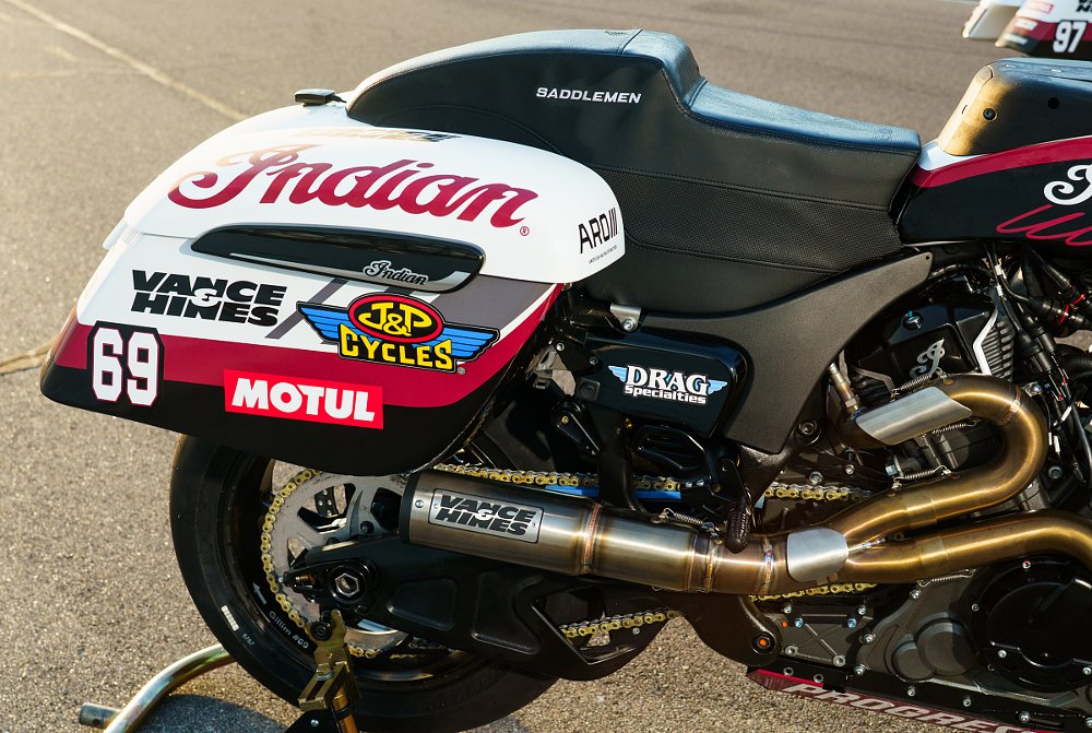 close view of the drive train of the race bike