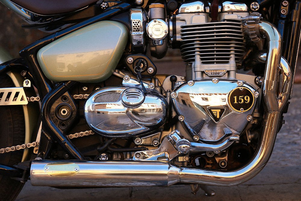 close side view of the engine with finished surfaces and details