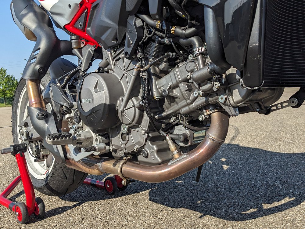 close view of the V-twin engine