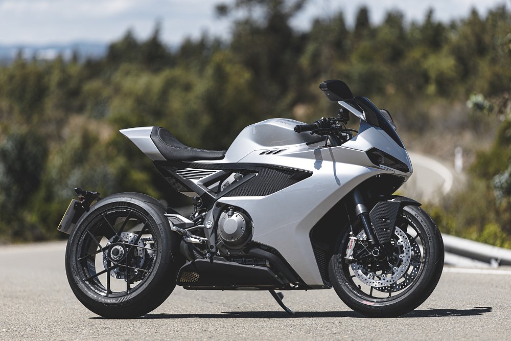 side view of the silver Manx R