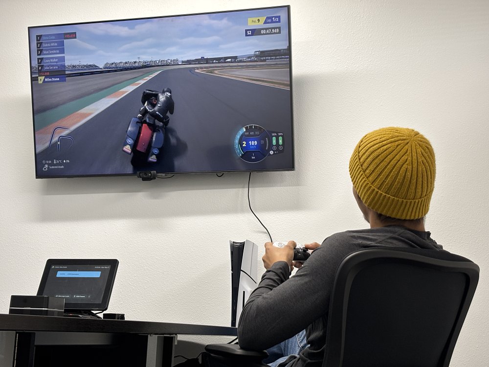Ride 6 video game being used to learn to a new track