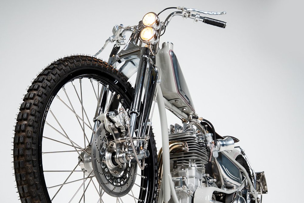 close view of the front wheel and fork