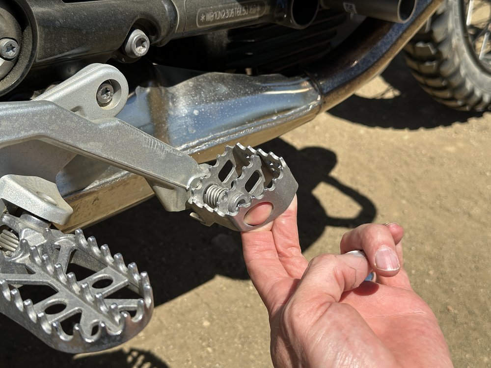 2026 BMW R 12 G/S rear brake pedal detail.