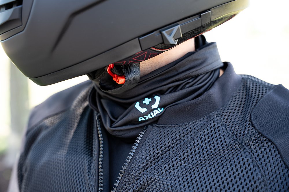 close view of the next tube worn by a rider