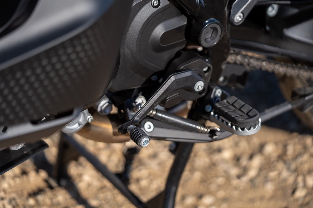 2027 KTM 1390 Super Adventure S EVO shift pedal detail.