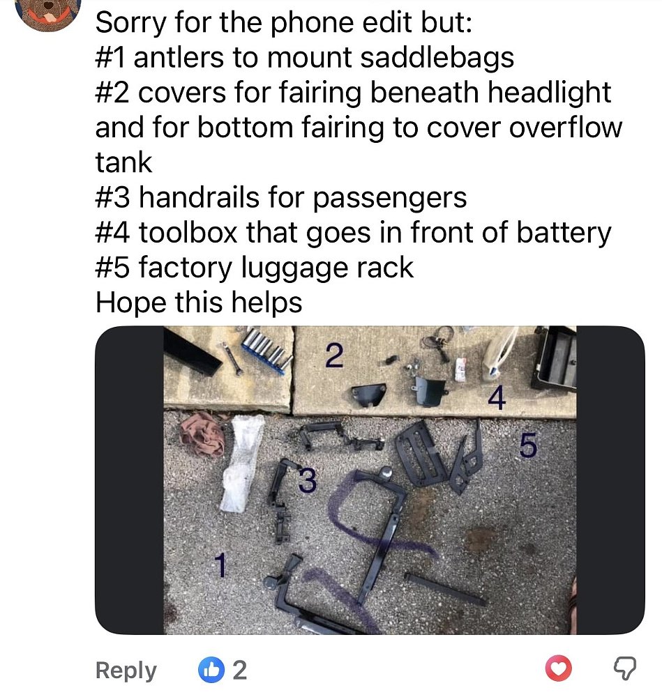 screenshot of online post identifying and explaining parts shown in a photo