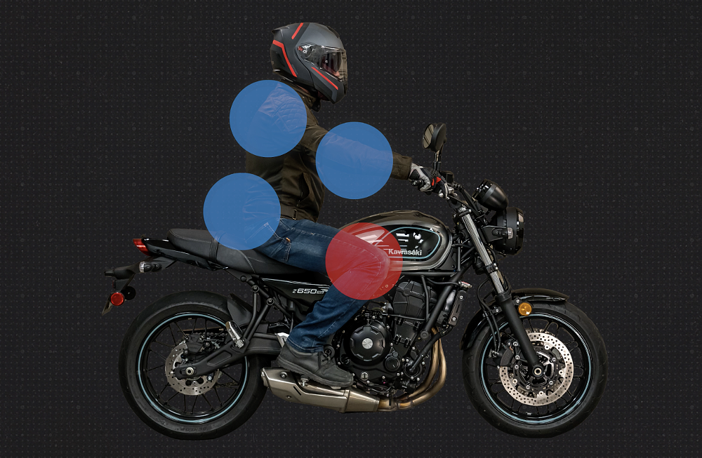 Motorcycle tank grips help alleviate strain on your lower back