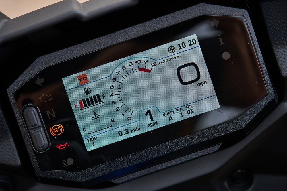 view of the TFT digital dash display