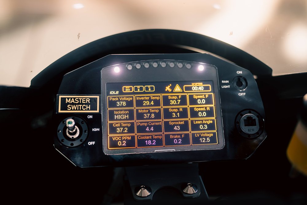 Lightfighter V3-RS TFT dash detail.