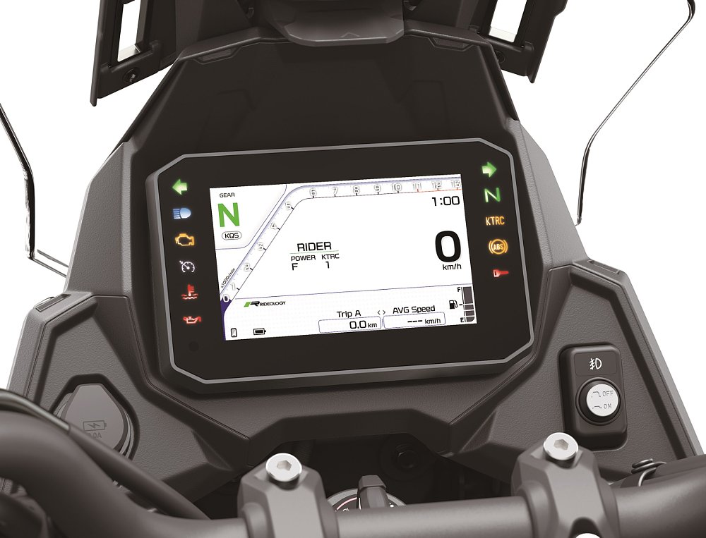 studio image of the full-color TFT digital display on the Versys 900 SE LT