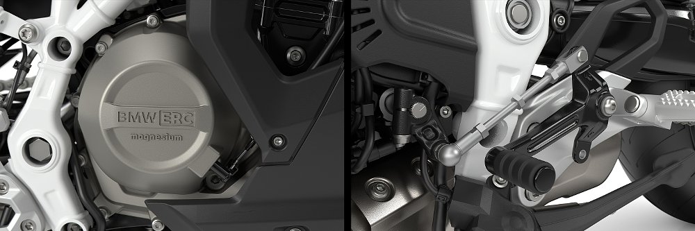 Close ups of BMW's Easy Ride Clutch (ERC) and Shift Assistant Pro.