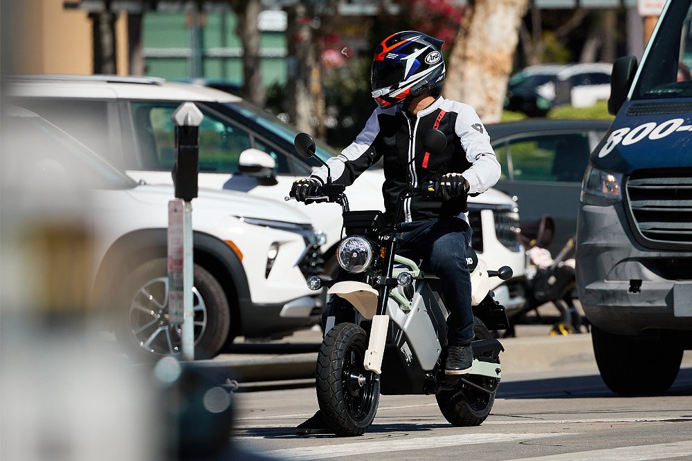 Dustin waits at a traffic light aboard the Honcho Street.