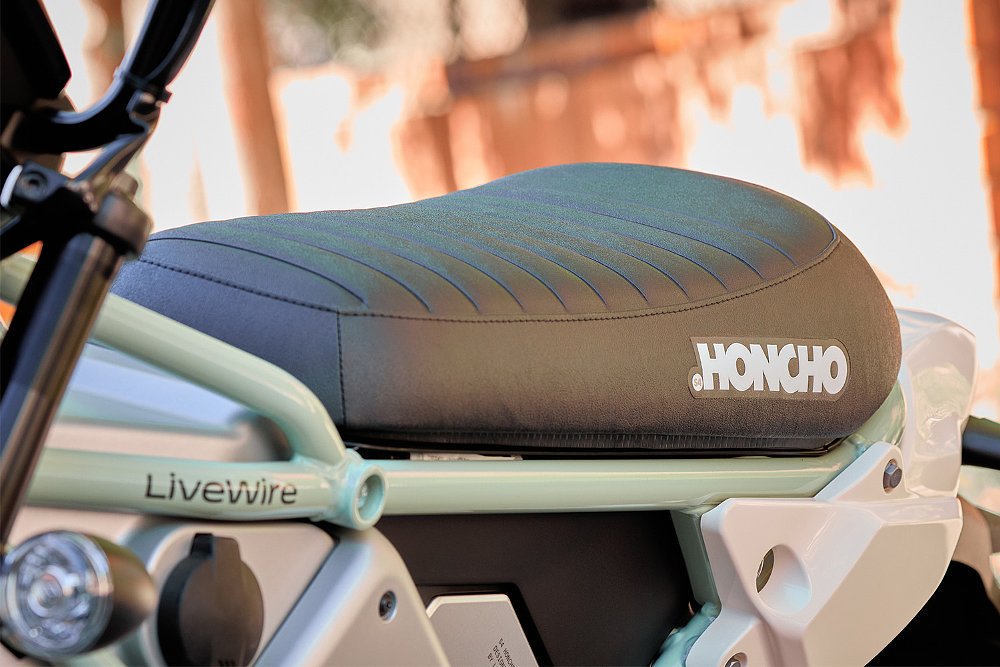 A close up of the Honcho Street's bench seat.