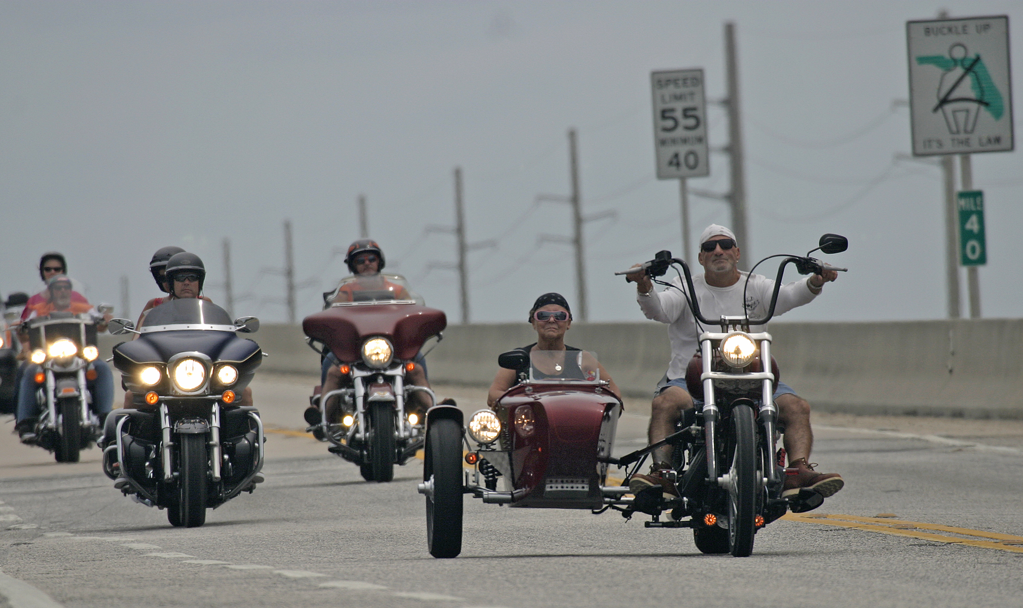 sidecar on Seven Mile Bridge