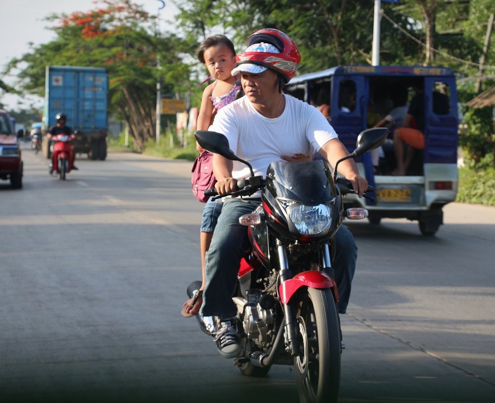 family on motorcycle