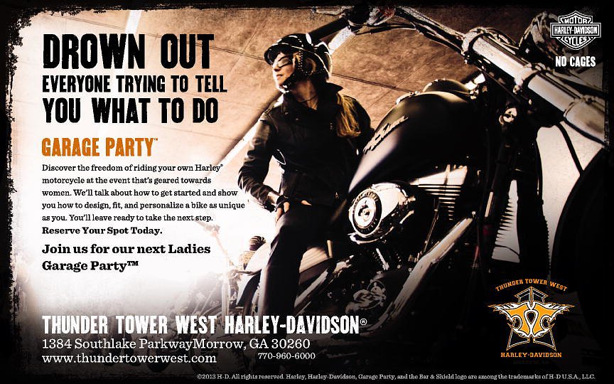 Harley-Davidson Garage Party ad