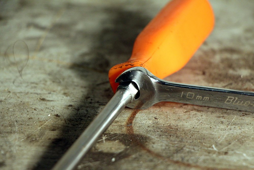 Wrench on a screwdriver