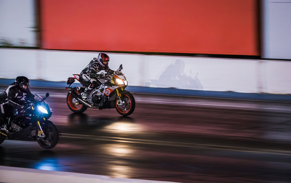 Aprilia Tuono at the drag strip