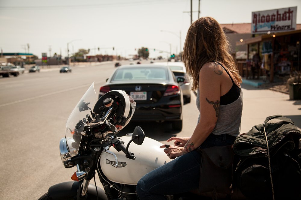 Karen Gorham Triumph Bonneville 