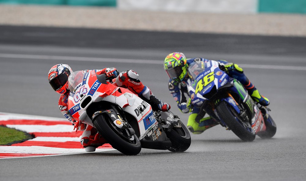 Andrea Dovizioso and Valentino Rossi at Sepang