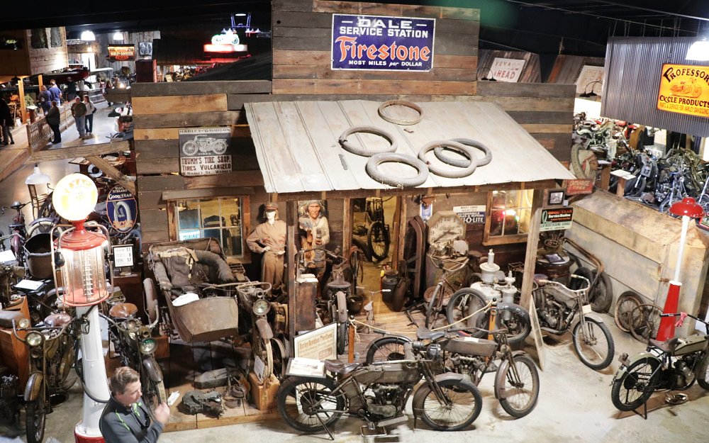 recreated motorcycle shop