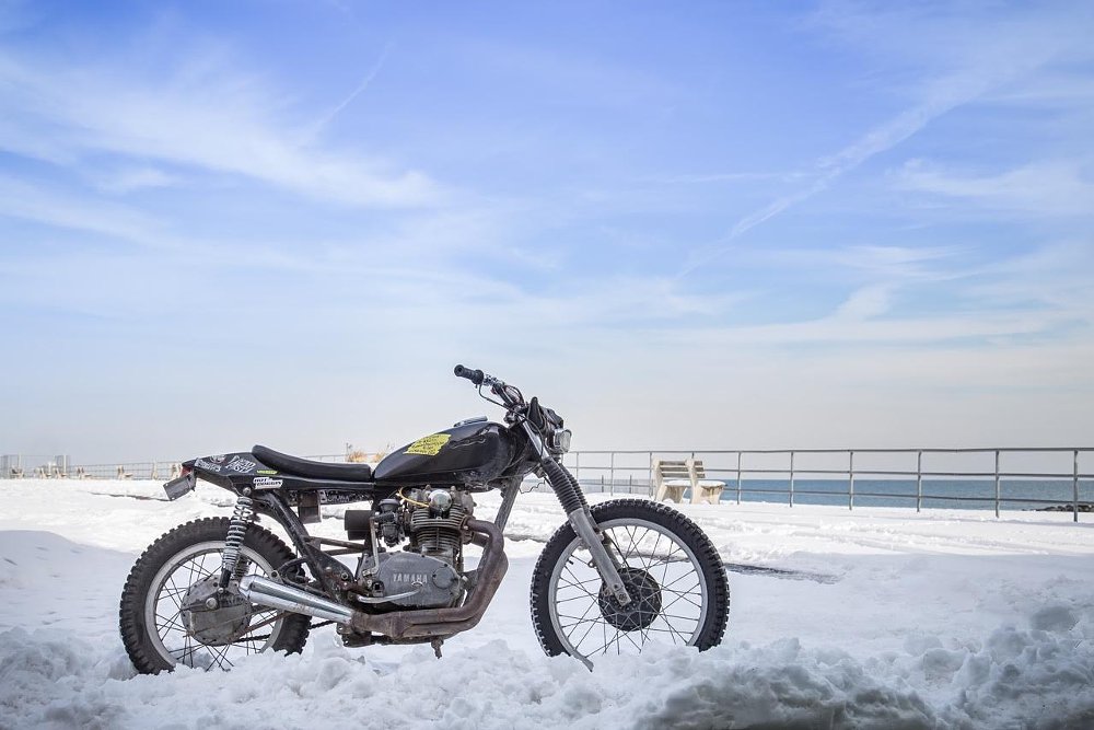 A February motorcycle