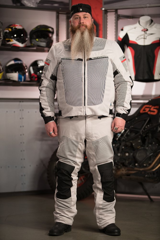 Model wearing REV'IT! Tornado 2 Jacket and REV'IT! Tornado 2 Pants