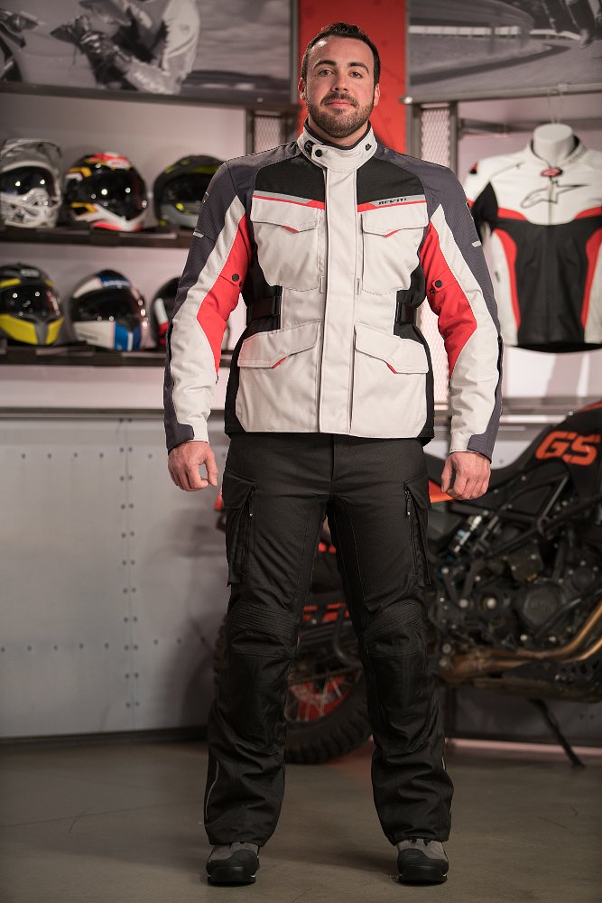 Model wearing REV'IT! Outback 2 Jacket and REV'IT! Outback Pants