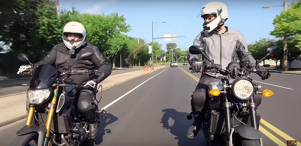 Lemmy and Spurgeon with in-helmet Bluetooth communicators