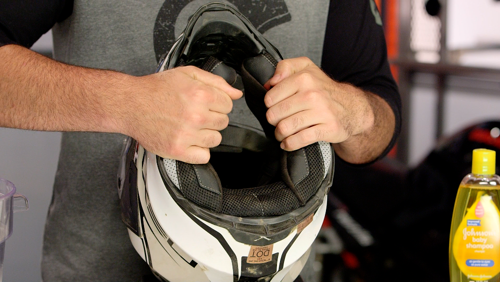 Removing Motorcycle Helmet Interior