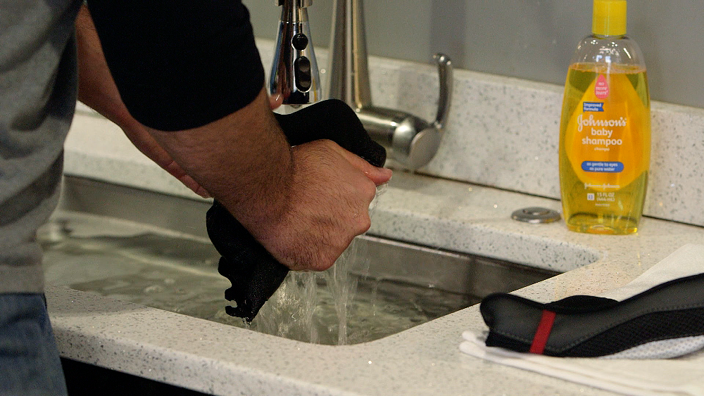 Washing Motorcycle Helmet Cheek Pads