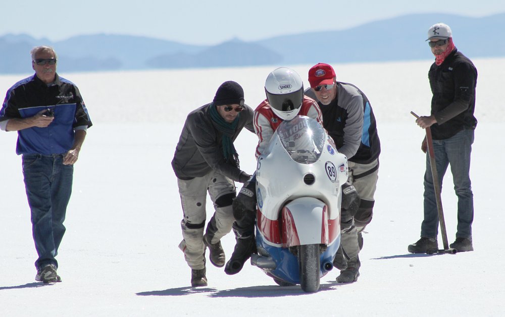 Ralph Hudson gets a push start