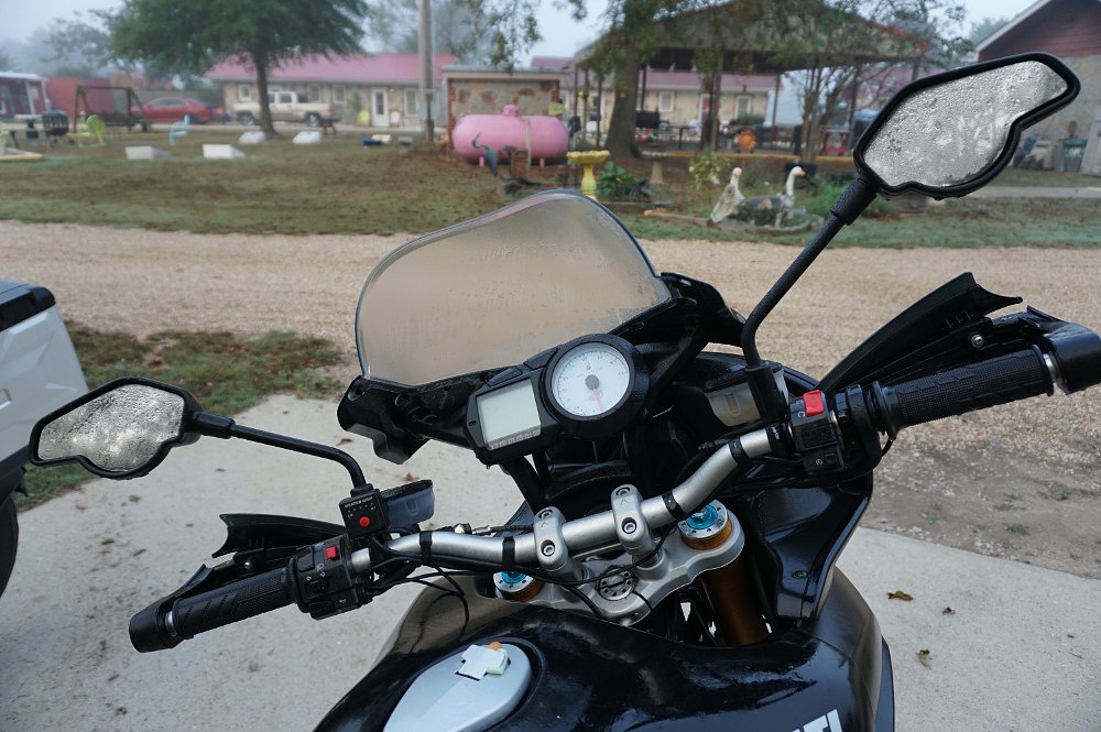 dew on the motorcycle