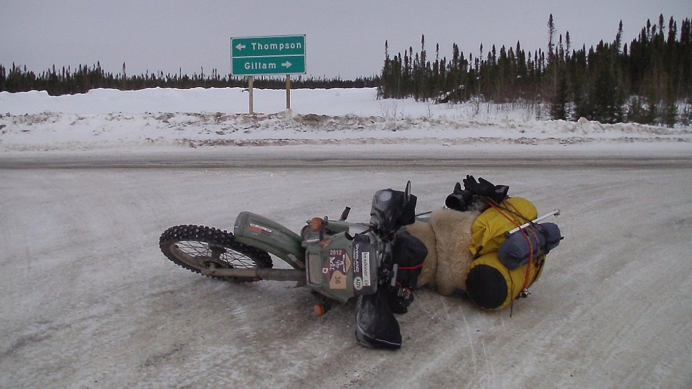 motorcycle taking an ice nap