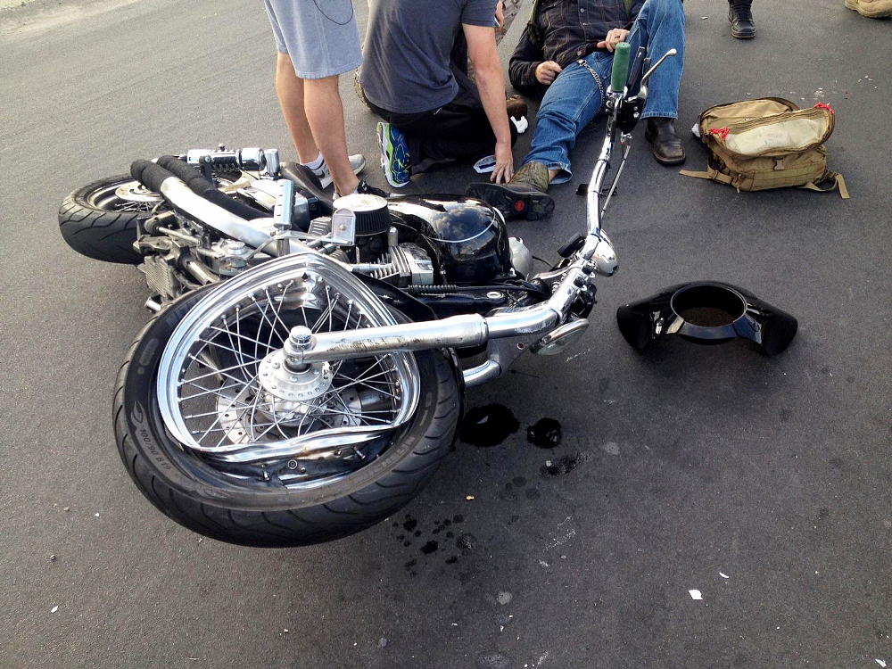 motorcycle crash scene